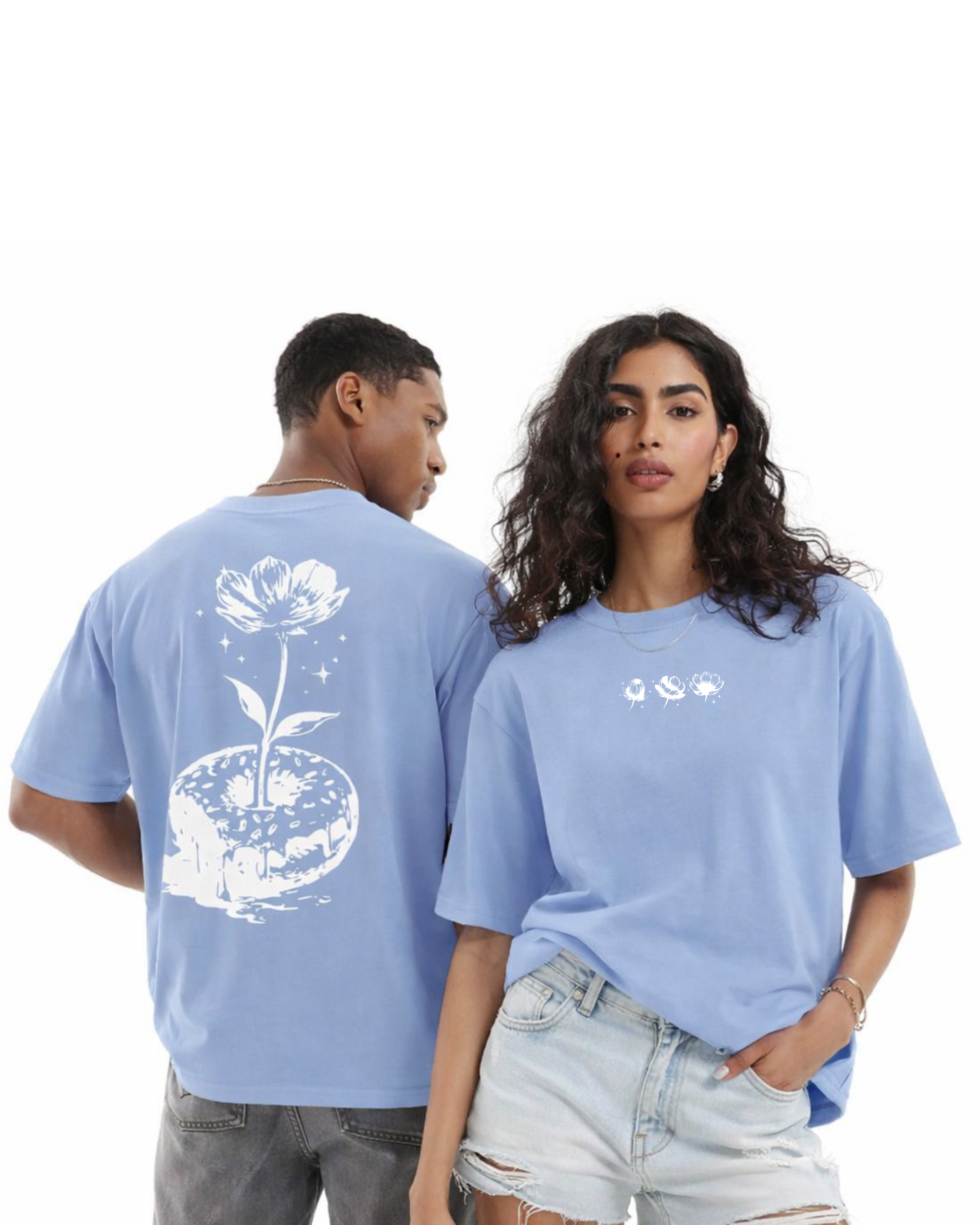 Donut Flower T-shirt — Floral Donut Graphic Oversized T-Shirt