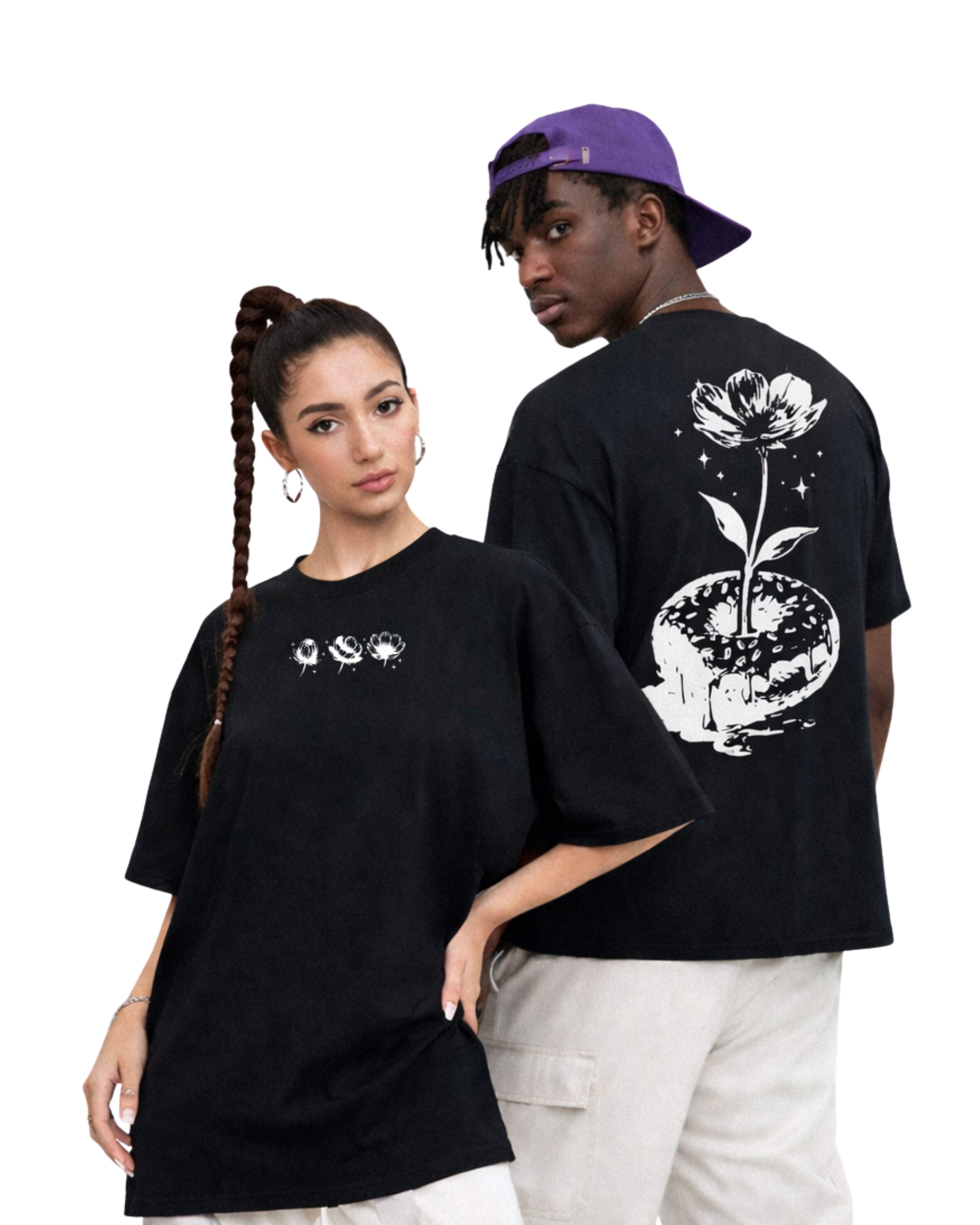 Donut Flower T-shirt — Floral Donut Graphic Oversized T-Shirt