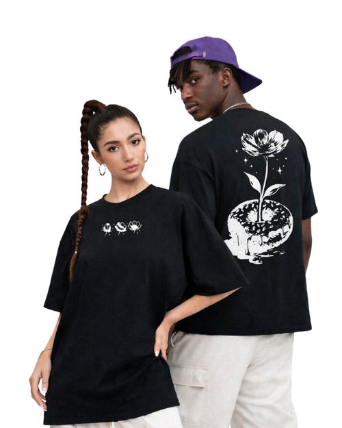 Donut Flower T-shirt — Floral Donut Graphic Oversized T-Shirt