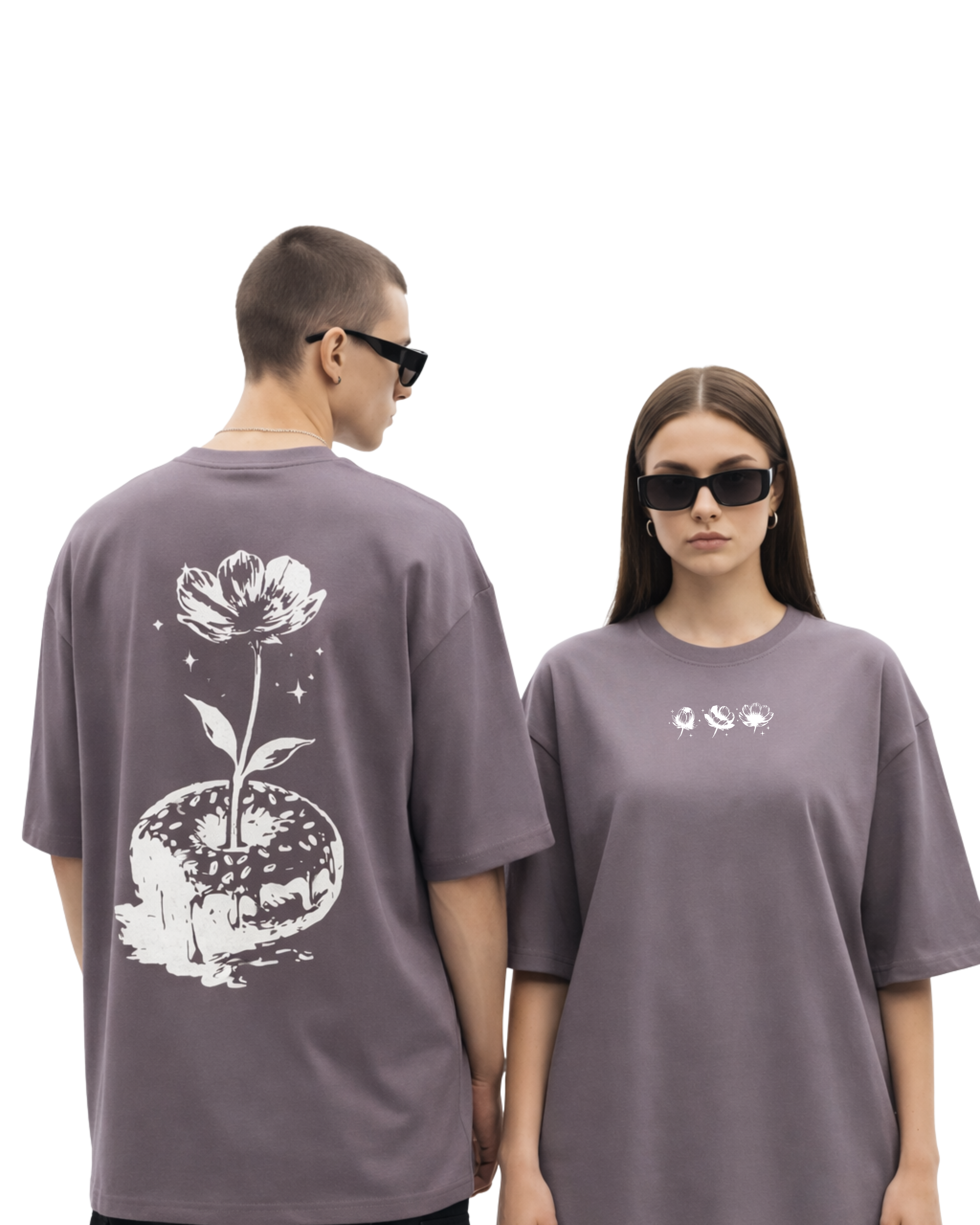 Donut Flower T-shirt — Floral Donut Graphic Oversized T-Shirt